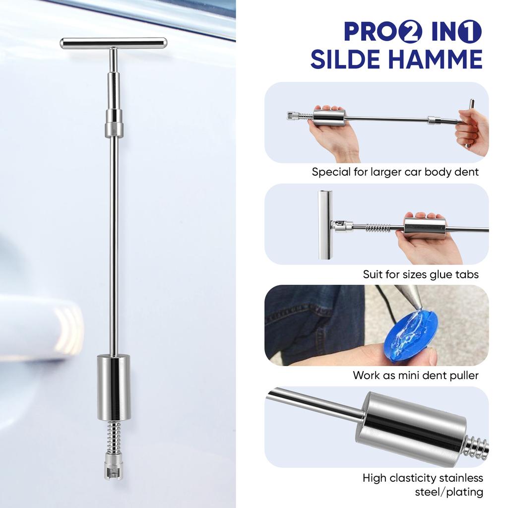 Dent Puller Remover with T Bar Upgraded Dent Puller Tabs for Car Dent Repair and Metal Surface Dent Removal Dent Repair Kit