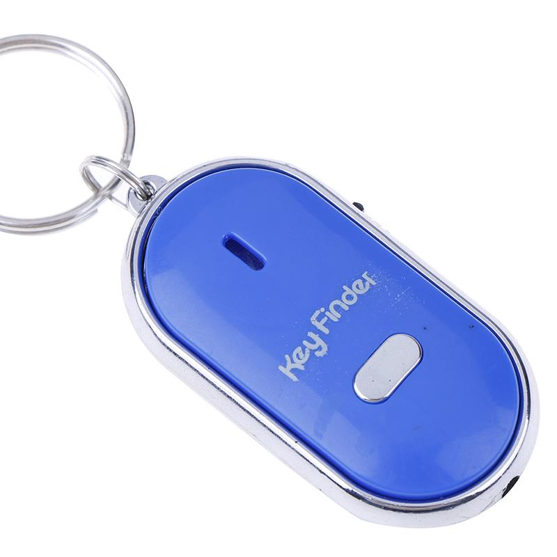 Blue Anti-Lost Key Finder Locator Keychain Whistle Beep Sound Alarm Led Light