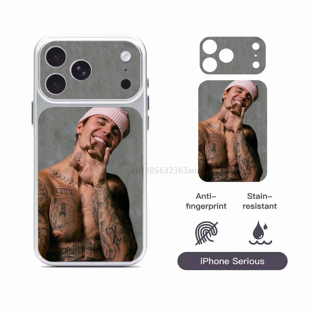 Justin B-Bieber Schutzaufkleber für iPhone 17 Pro 17 ProMax Vollkörper Rückseitenabdeckung Aufkleber Skin