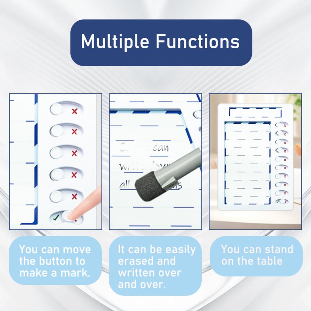 Chore Chart for Kids and Adults Sliding Morning Routine Chart Dry Erases Chore Chart Magnetic Checklist Board ADHD Tool