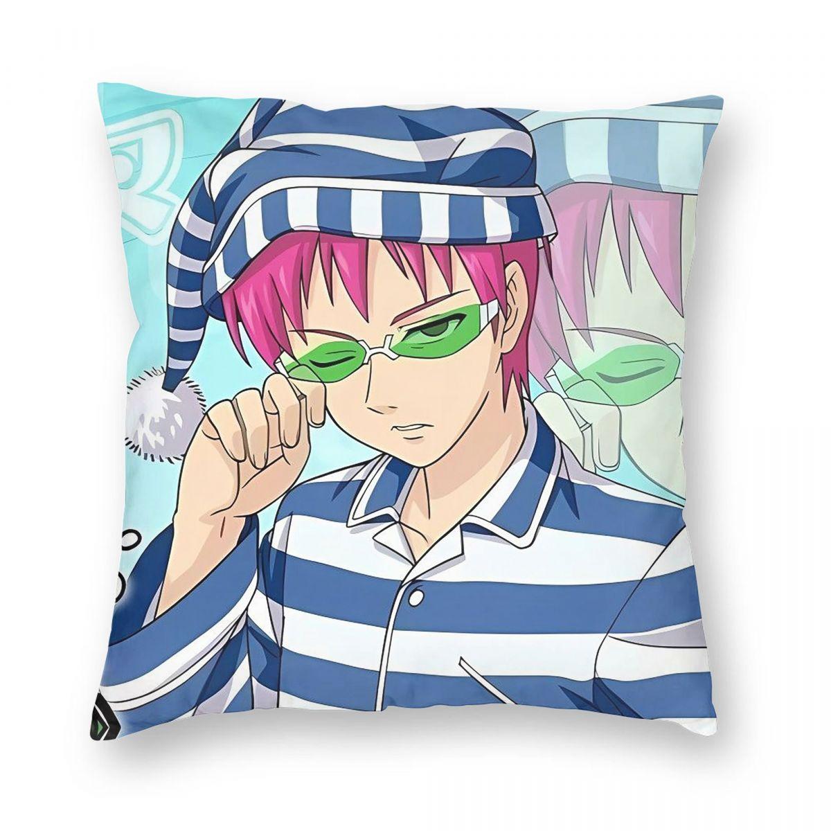 

Anine The Disastrous Life Of Saiki K Square Pillowcase Pillow Cover Cushion Decor Comfort Throw Pillow for Home Bedroom 12x12Inch