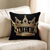 Cuscino Personalizzato Corona Re Regina Lettera Copertura Antipolvere Camera da Letto Bambini Festa Decorazione Federa Compleanno Regalo Bambini