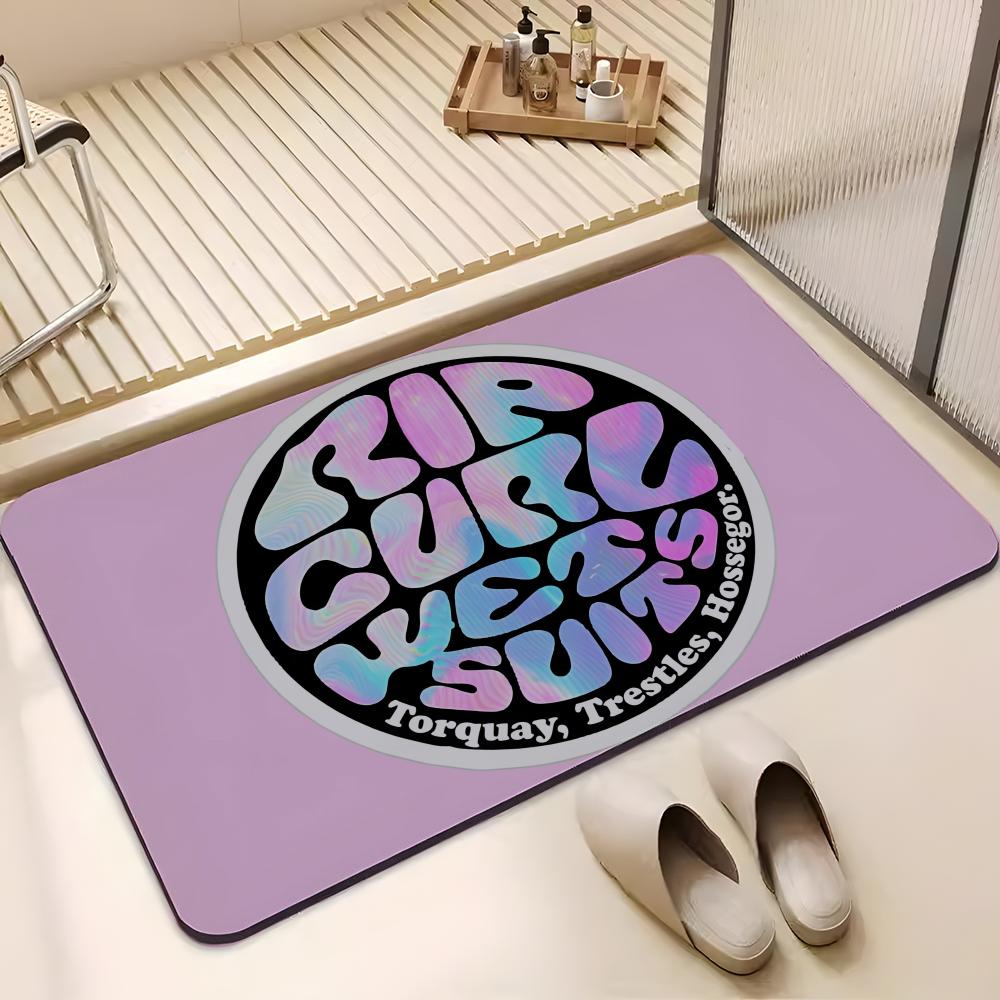 Surf Brand Logo R-Rip Curl Floor Mat Carpet Diatom Mud Bathroom Quick-Drying Absorbent Floor Mat Household Bathroom
