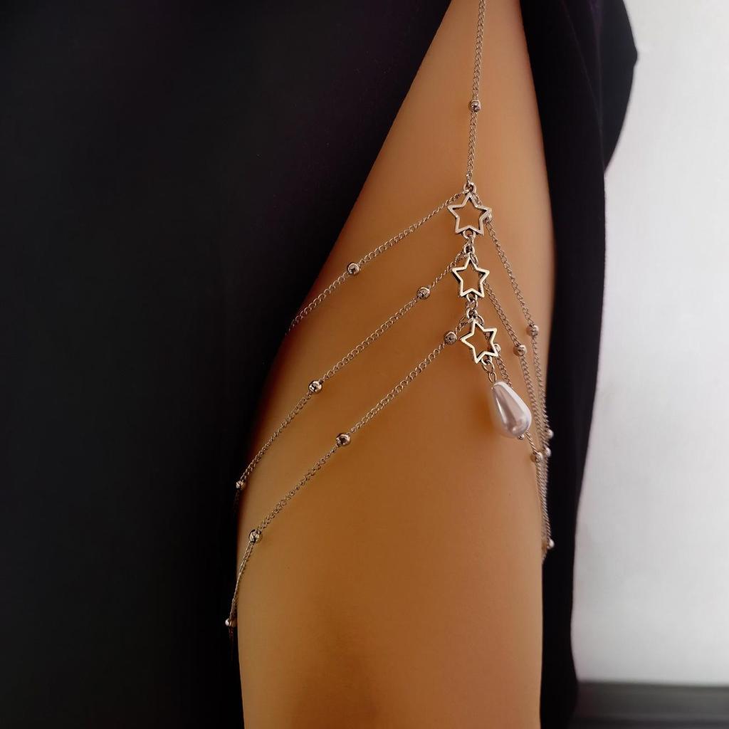 European & American Cross-Border Fashion: Five-Pointed Star Tassel Anklet – Cold Style Multi-Layer Beach Leg Ring