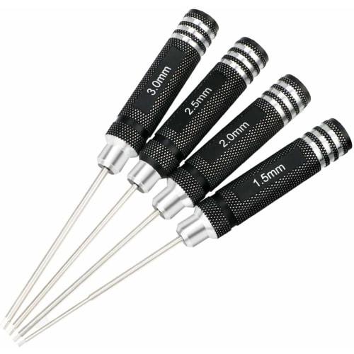 Titanium Nitride Hex Wrench Driver Set, Precision Screwdriver Set for Drones, 4-Piece Set (1.5mm, 2.0mm, 2.5mm, 3.0mm)