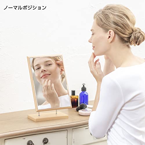 HORIUCHI MIRROR 2WAY Wood Stand Mirror Angle & Height Adjustable Makeup Mirror Interior Birthday Gift