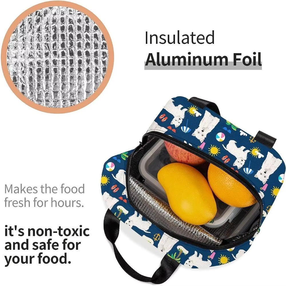 Beach Summer Tropical Dog Insulated Lunch Bag for Women Cooler Tote Box Leakproof Reusable Portable Lunch Bag Work School Picnic
