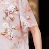 Pastel Mom's Summer Casual Chinese Style Chiffon Printed Top & Pants Set