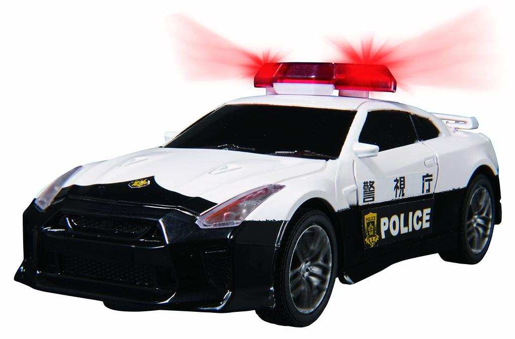Jozen Scala Light Drive Radiocomando Auto Nissan Polizia 1/32 GT-R, Bianco, JRVC125-WH