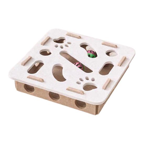 Cat Scratch Maze Toy Interactive Felt Maze Nail File Self-Play Maze Box with 3