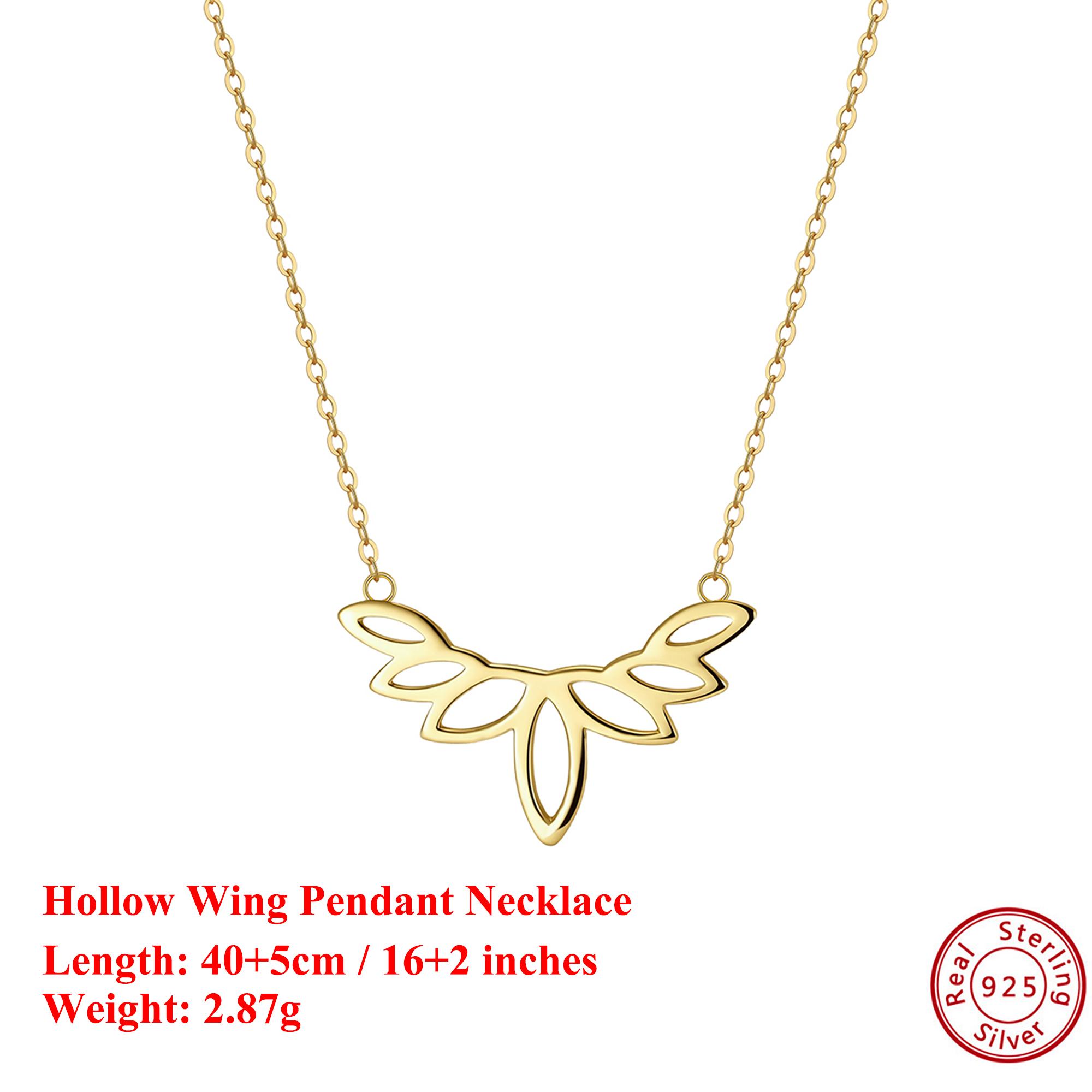 

Effie Queen Genuine 925 Silver 14k Gold Wing Pendant Necklace Simple Jewelry for Women Men s Necklace 2026 Trend Necklace GAN16
