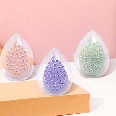 Beauty Cosmetic Sponge Aufbewahrungsbox Makeup Puderquaste Leerer eiförmiger Rahmen Transparenter Puff Dry Case Make Up Organizer Halter
