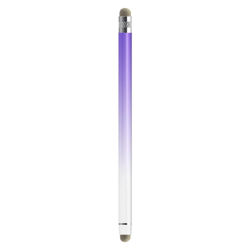 Gradient color silver fiber cloth pen head double head capacitive pen touch screen pen mobile phone tablet universal metal stylus