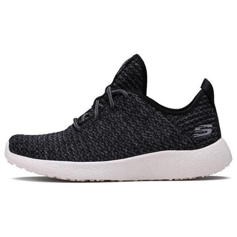 Skechers Burst Women Low Top Sport Casual Shoes Black 12789-BKW 35.5
