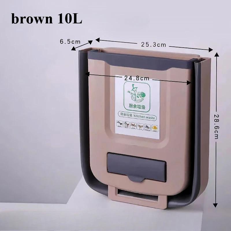 Lixeira dobrável para cozinha, lata de lixo montada na parede, lata de lixo montada na porta do armário da cozinha, lata de lixo dobrável para veículos