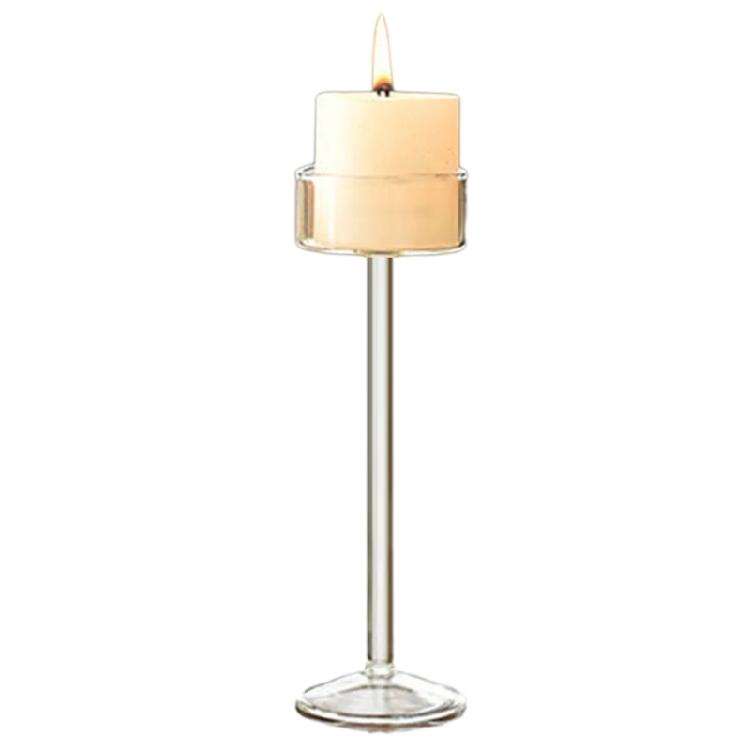 Votive Candle Holder Glass Clear Tealight Candle Stand Elegant Long Stem Candlestick Table Centerpiece Wedding Decors