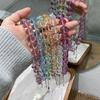 Blogger With The Same Color Dopamine Color Pink Beaded Necklace Female Fashion High Sense Ice Transparent Clavicle Chain