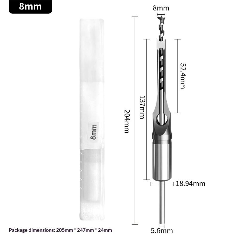 Durable Square Hole Drill Bits 6.4/8/9.5/12.7mm Portable Woodworking Mortising Chisel Adapter For DIY Woodworking Drilling Tools