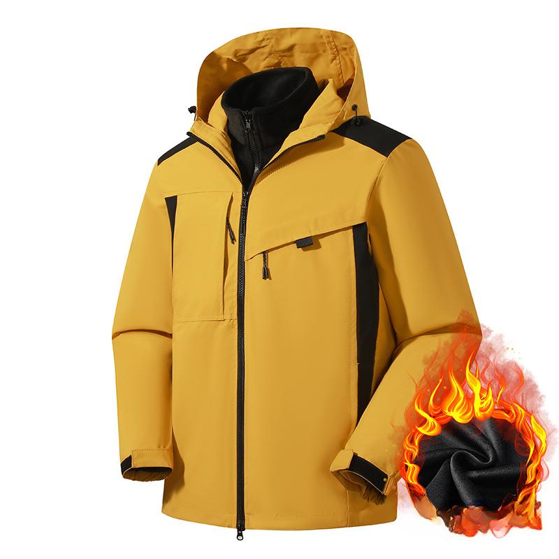 

Куртка для активного отдыха «три в одном» для мужчин и женщин, куртка из двух частей, куртка из бархата Silver Fox 5XL