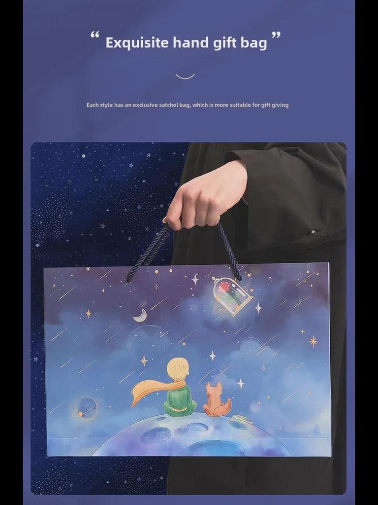 Der Kleine Prinz Geschenkset: Hochwertiges Notizbuch, Aufkleber und Klebeband für Jungen