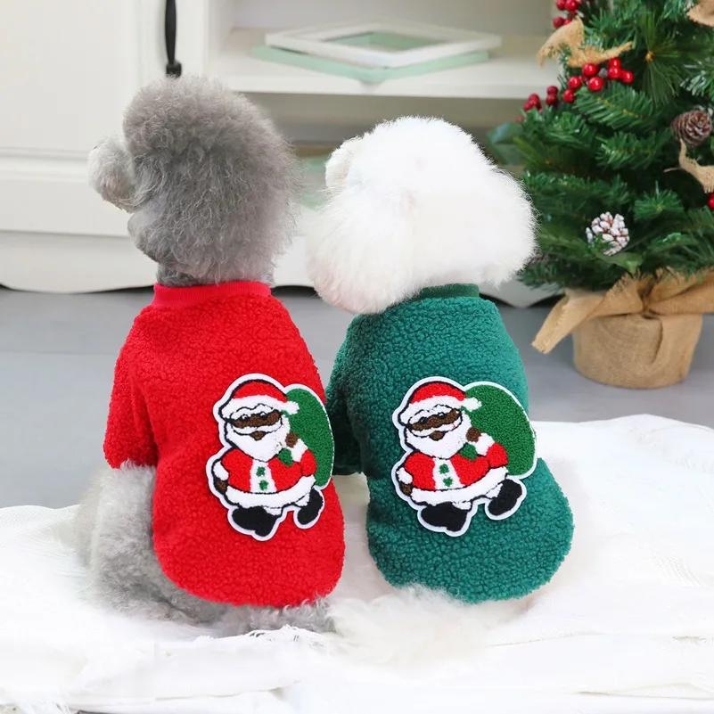 Dog Clothing Cartoon Pet Jacket Garment Kitten Puppy Warm Jacket New Winter Sweaters New Year Pets Apparel Supplies Christmas