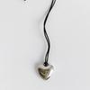 Goth Black Rope Big Heart Pendant Choker Necklace for Women Elegant Weave Knotted Bowknot Adjustable Chain Jewelry
