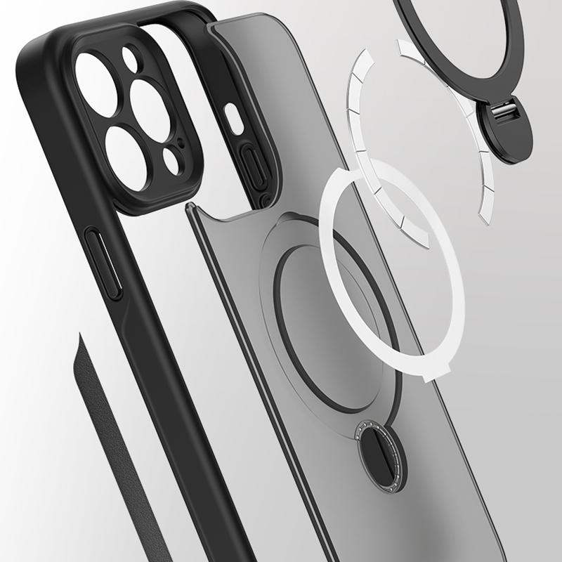 For iPhone 15 Pro Phone Case TPU+Acrylic Kickstand Drop Protection Cover