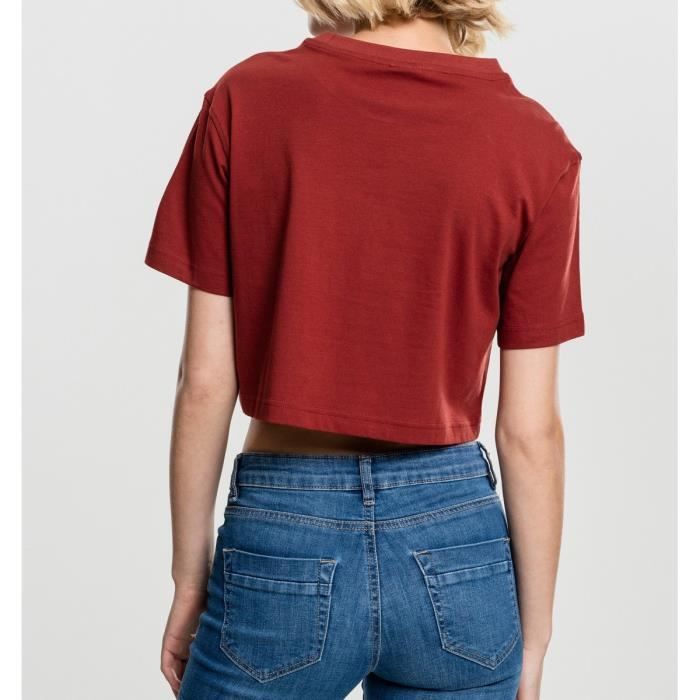 Top court oversize - Urban Classics - Rouge - 100% coton - Femme - Décontracté