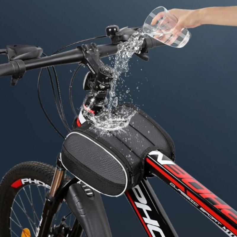 Bike Front Handlebar Bag 3L Large Capacity Waterproof Cycling Bag with Phone Mount for Outdoor Adventures