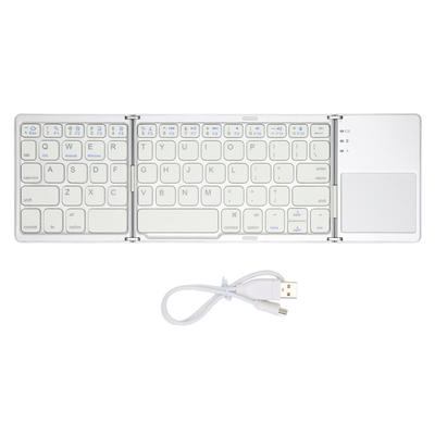 Tastatură Bluetooth pliabilă 63 de taste Metal Ultra subțire Mini Tastatură pliabilă cu touchpad pentru