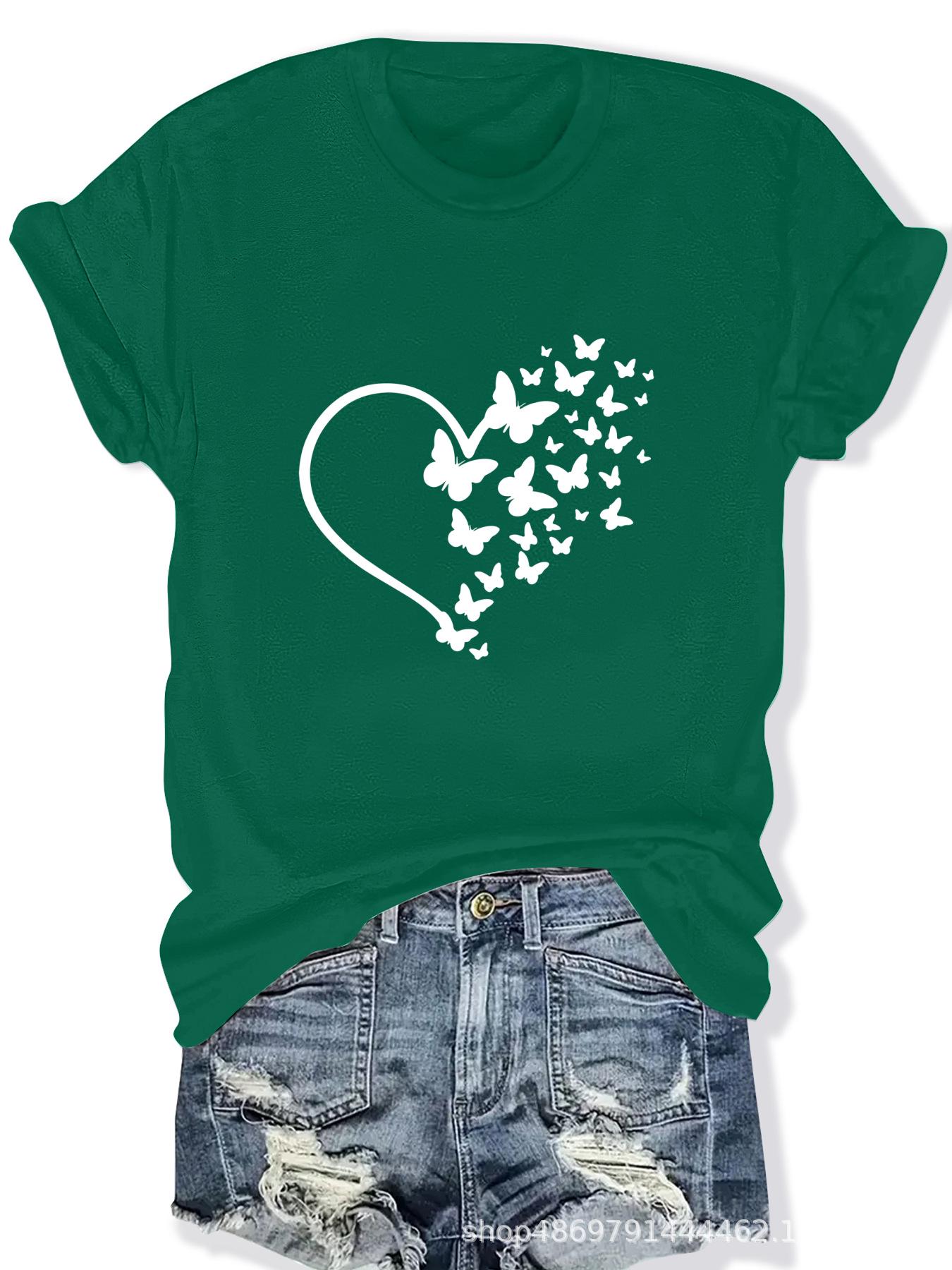 

Женская модная футболка с круглым вырезом для международной торговли M зелёный