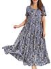 2023 Summer Pleated Floral Mid-Length Dress – Comfortable & Casual Loose Fit