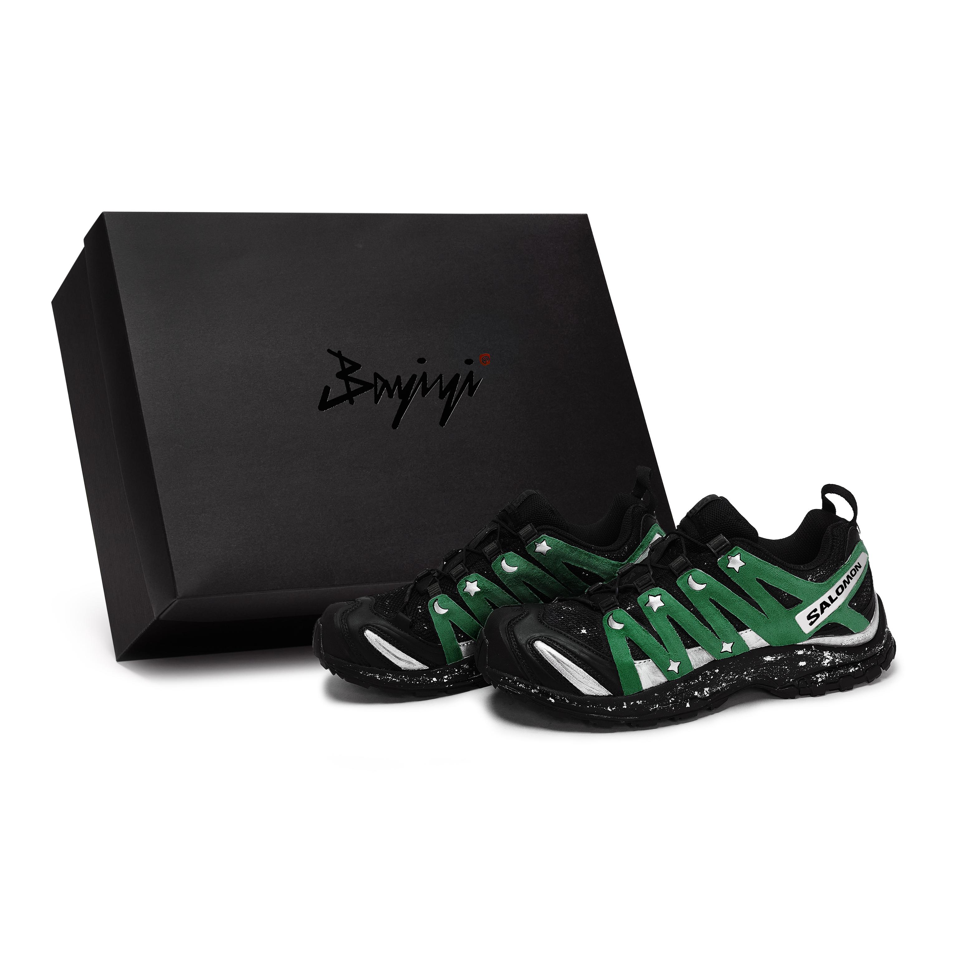

SALOMON XA PRO 3D LA YAUTE Breathable Low top Running Shoes Unisex Black Green 416174(Team80-S-BOX) 39⅓