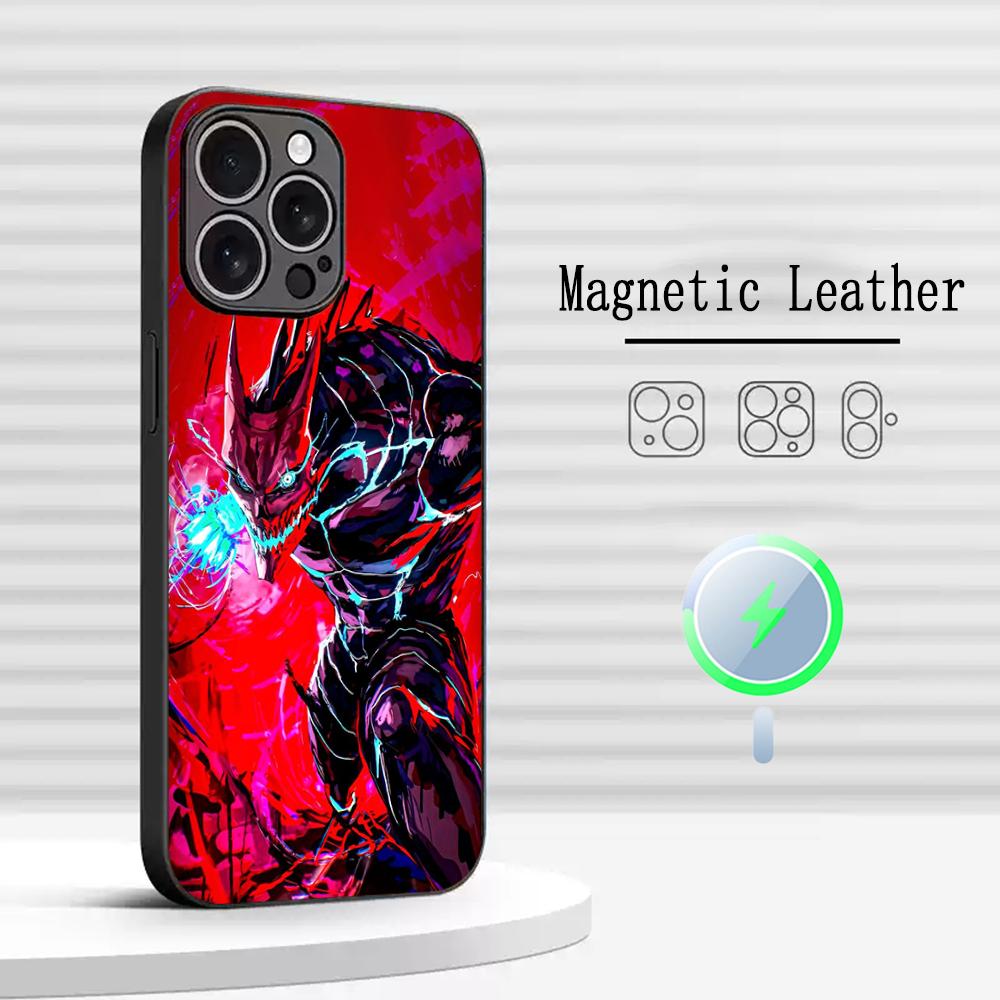 Kaiju No 8 Japan Hot Anime Phone Case For iPhone 16 15 14 13 12 11 Plus Pro Max  High-end Luxury Magsafe Sheepskin
