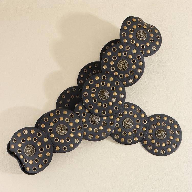 Girls PU Belt Motorcycle Adjustable Grommet Waist Belt Fashion Enthusiasts Belt Coat Dress Female Decorative Waistband