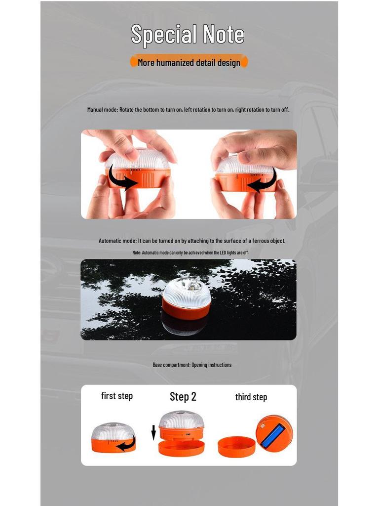 V16 Wiederaufladbare LED-Notfall- und Warnleuchte