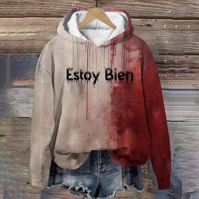 Spring And Autumn Fashion Men's Hoodie Holiday Party Role-playing Bloody Letter 3D Print Hoodies Casual Boy Sweatshirt Women's Oversized Top Clothing