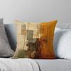 Modern Abstract Art - Contemporary Painting - Earth Tones - Thick Paint Brushstrokes - Mid Century Modern Throw Cushions & Pillows Without Core