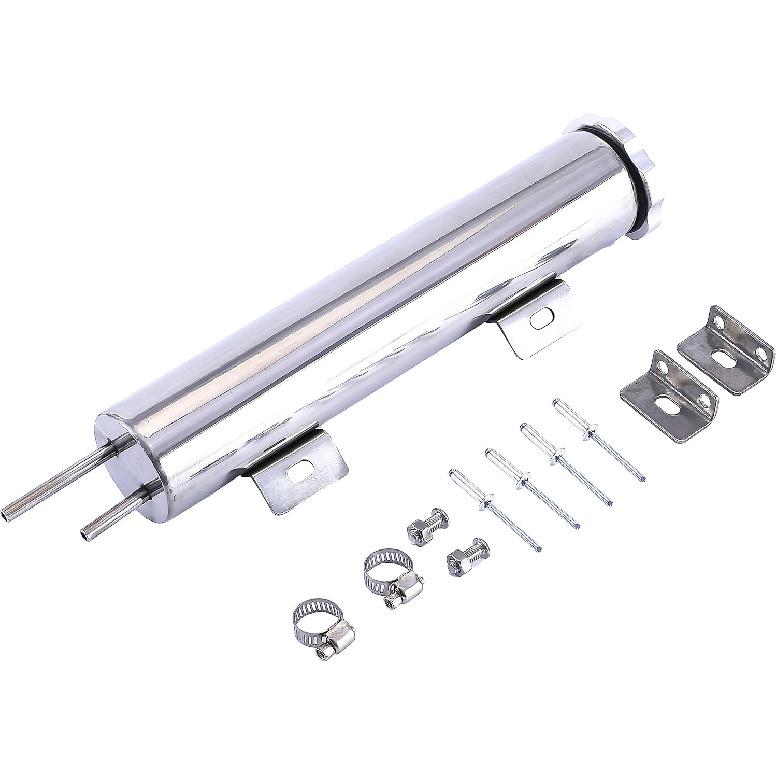Radiator Coolant Over Flow Puke Tank Can 2 X 10 Inch Polished Stainless Steel 12 OZ 2'' X 10''