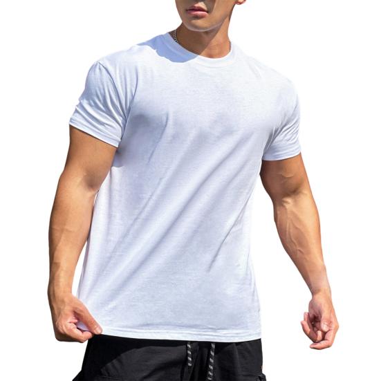 Men's Loose Fit Athletic T-Shirts Summer Crew Neck Short Sleeve Top Outdoor Workout Tee Casual Basic Tops for Daily Life Sports Street
