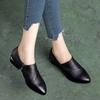  Zapatos De Mujer women black plaid pointed toe pu leather slip on square heel shoes lady classic sweet shoes a6956