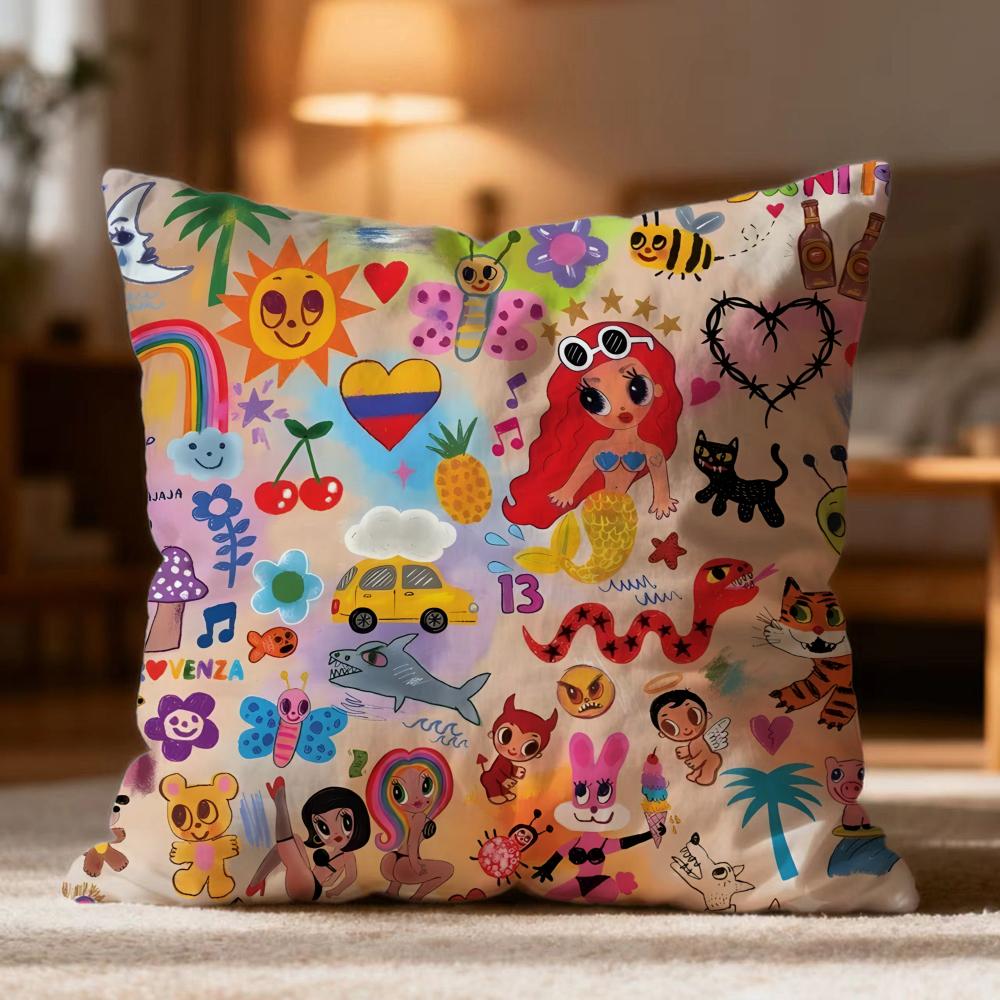 Hot KKAROL Ged Cushion Cover Soft Washable Pillow Case Multi-Scene for Couch Bed Travel Office Use