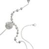 Tassel Camellia Necklace Female, Light Luxury Full Diamond Flower Pendant Water Drop Long Sweater Chain