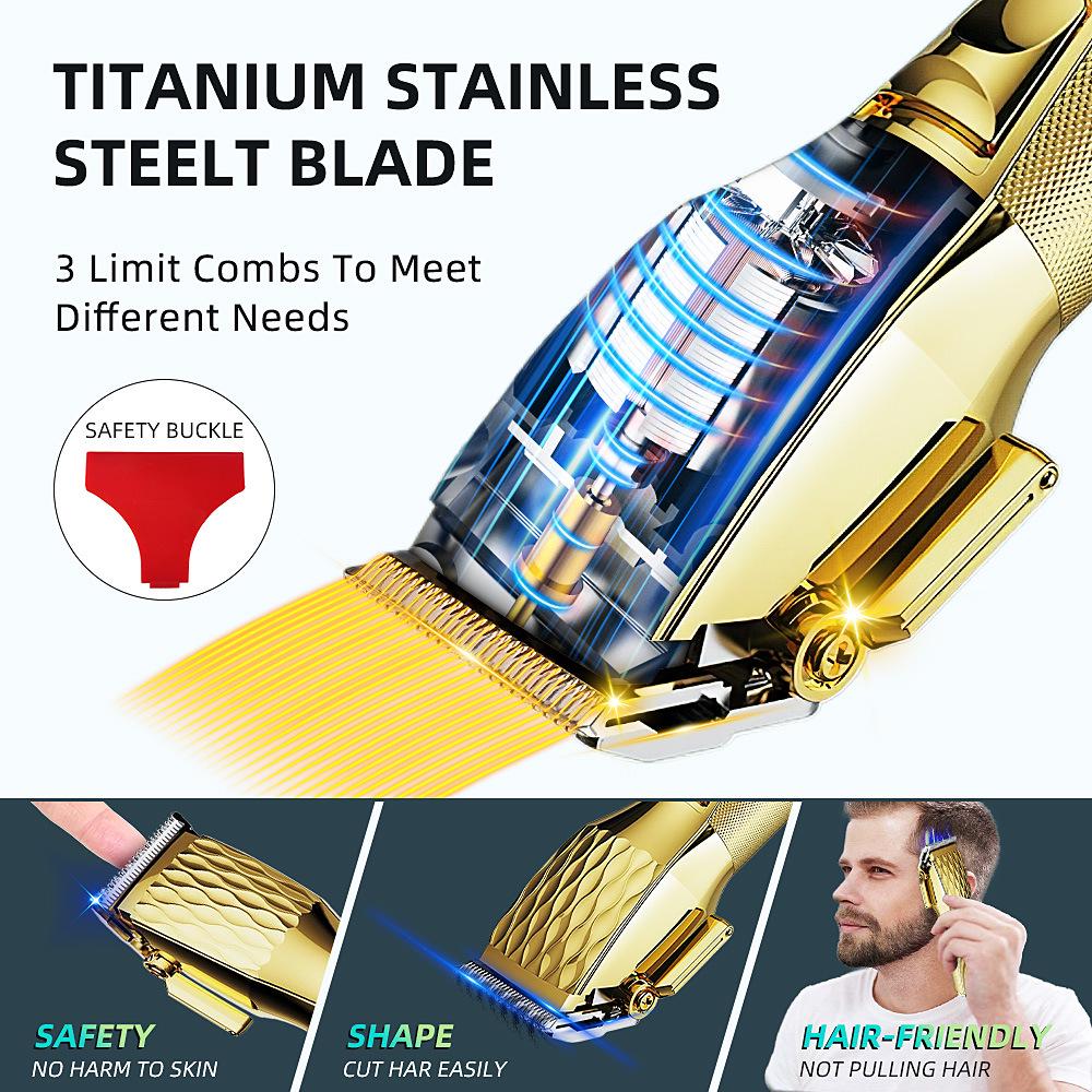 Multifunctional Digital Display Electric Hair Clipper: Barber-Grade Metal Oil Head Trimmer