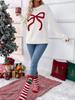 Women's European American Valentine’s Bow Jacquard Sweater - Autumn Winter Fashion