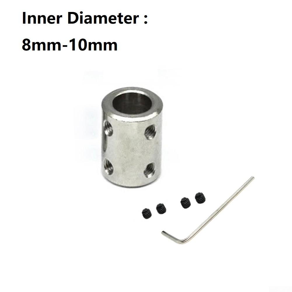 45 Steel Motor Coupling Connector Sleeve 8mm 10mm with 4mm Screw Hole Diameter