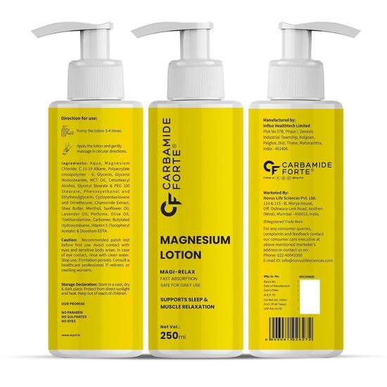 Carbamide Forte Magnesium Oil Lotion | Magnesium Lotion for Feet, Sleep Support, Muscle Recovery & Pain Relief | Magnesium Lotion for Sleep | 250ml