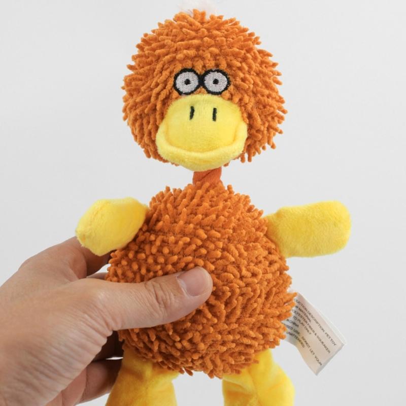 Fun Squeaky Plush Dog Toy Colorful Mop Fiber Puppy Toy for Teething Puppies and Anxieties Reliefs