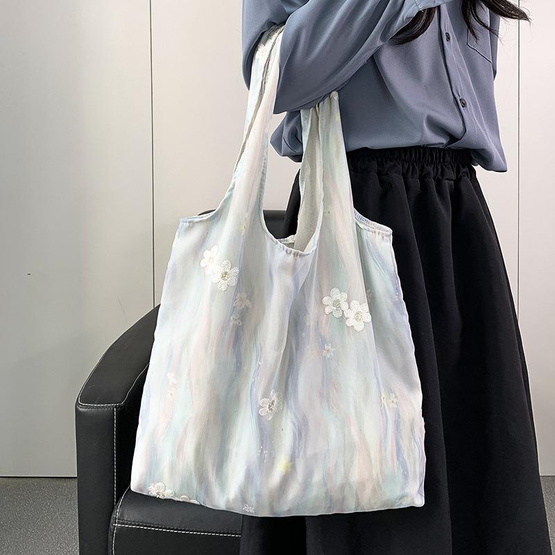 Embroidery Literary Ink Painting Small Fresh Canvas Bag
