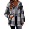 Women's Plaid Zipper Loose Plush Casual Jacket